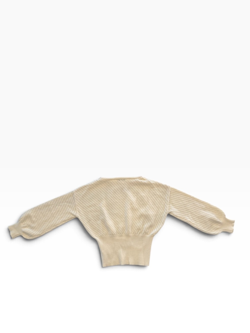 Cupshe Never Too Late Cream Pointelle Knit Sweater Small NWT - Picture 3 of 5